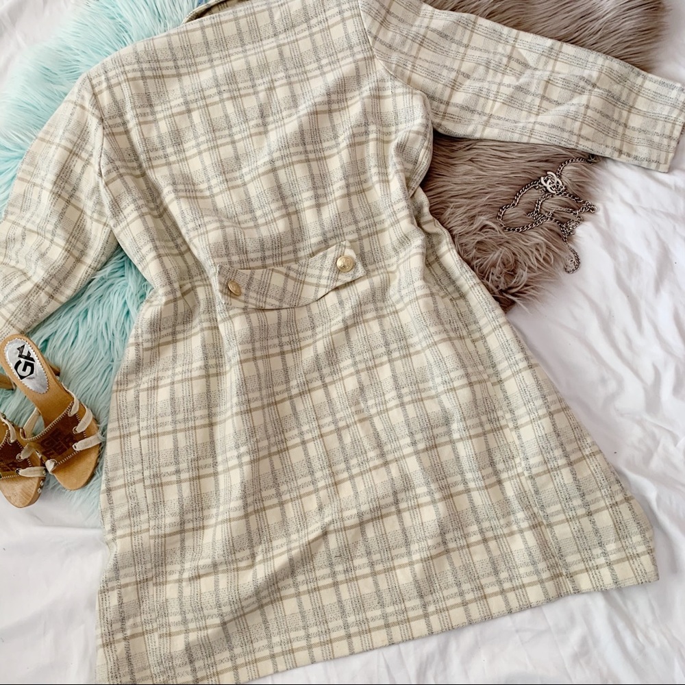 Vtg 80s Oversized Plaid Double Breasted Blazer - Picture 7 of 8